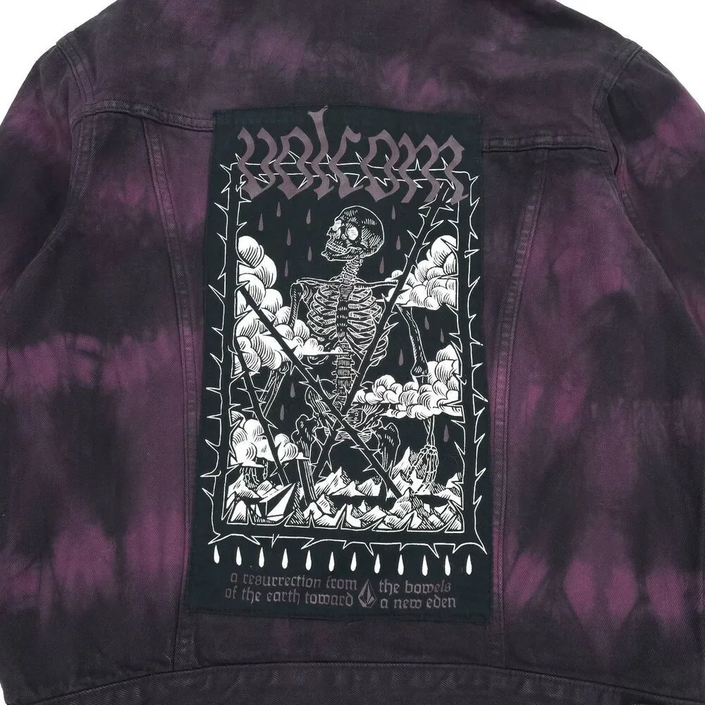 NEW Volcom Vaderetro Skeleton Jacket Tie Dye Y2k Punk Grunge Skate Streetwear